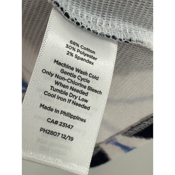 Talbots Women Black Blue Printed TankBlouse Thick Material Size MP Office Career - Picture 6 of 9